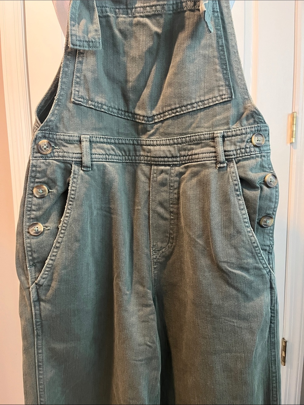 aerie Olive Green Wide-Leg Overalls - Picture 4 of 6